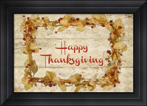 Framed Happy Thanks Giving Print