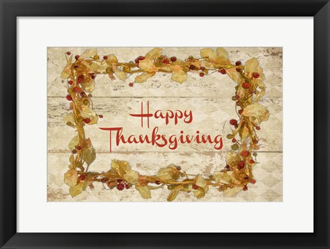 Framed Happy Thanks Giving Print