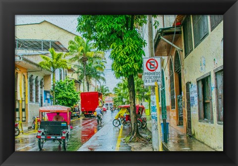 Framed Rainy Street Iquitos Peru Print