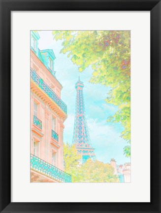 Framed Eiffel Tower Pastel Print