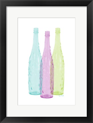 Framed Bottles Tres Print