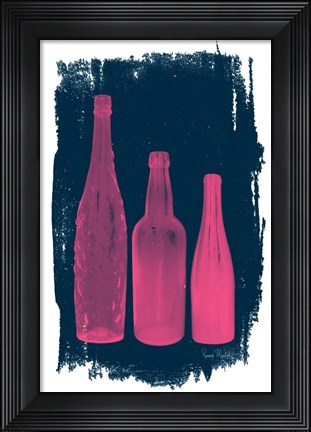 Framed Pink on Navy Print