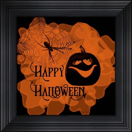 Framed Happy Halloween Pumpkin Print