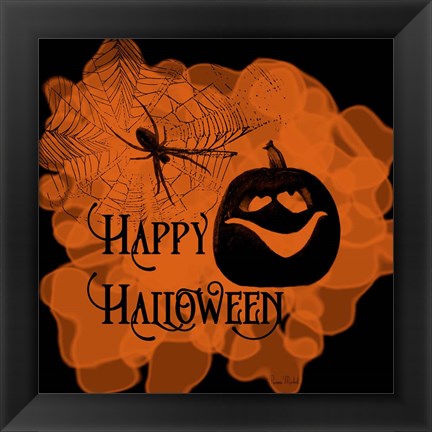 Framed Happy Halloween Pumpkin Print