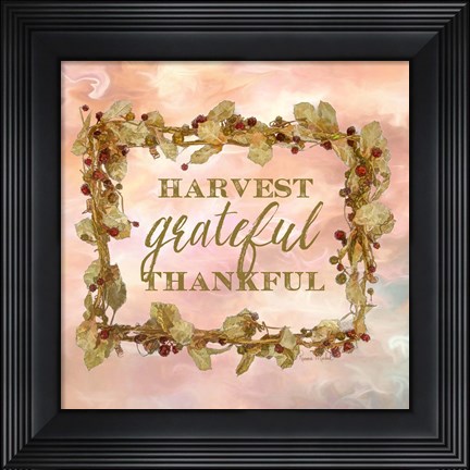 Framed Harvest, Grateful, Thankful Print