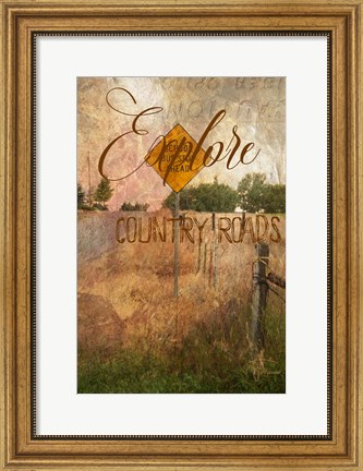 Framed Explore Country Roads Print
