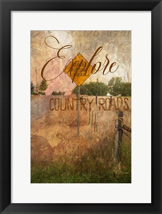 Framed Explore Country Roads Print