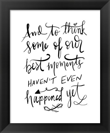 Framed Best Moments - Hand Lettered Print