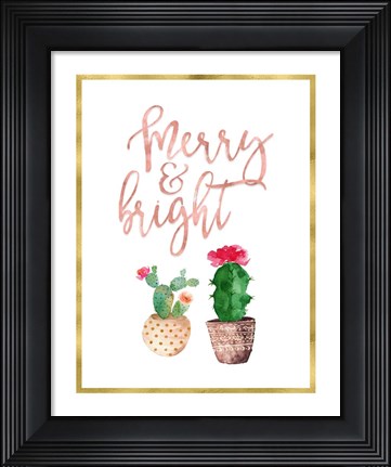 Framed Merry and Bright Succulent Print