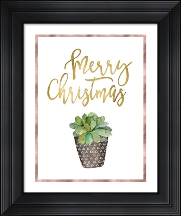 Framed Merry Christmas Succulent Print