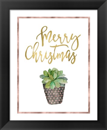 Framed Merry Christmas Succulent Print