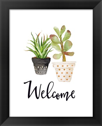 Framed Welcome Succulents Print