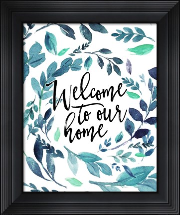 Framed Welcome to Our Home - Blue Print