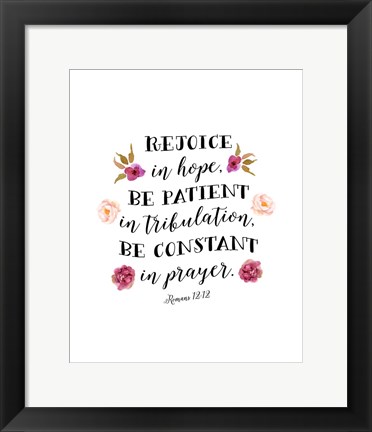 Framed Romans 12:12 Print