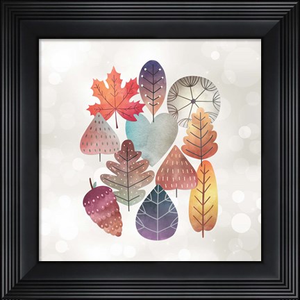 Framed Leaves on Bokeh Print