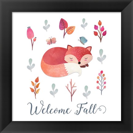 Framed Welcome Fall Fox Print