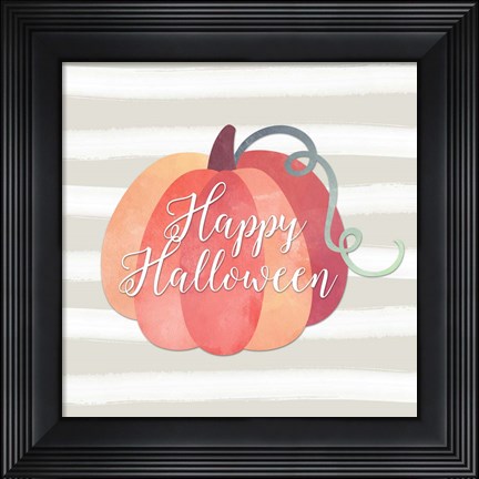 Framed Happy Halloween Pumpkin Print