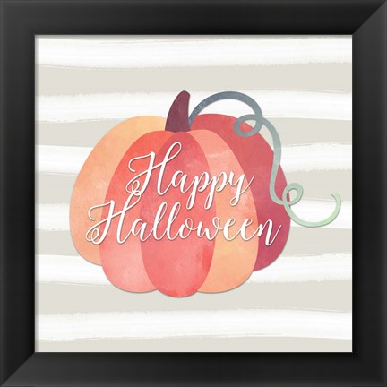 Framed Happy Halloween Pumpkin Print