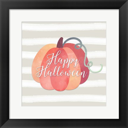 Framed Happy Halloween Pumpkin Print