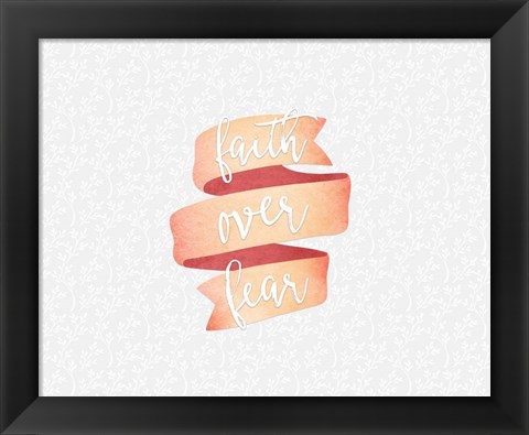 Framed Faith Over Fear Banner Print