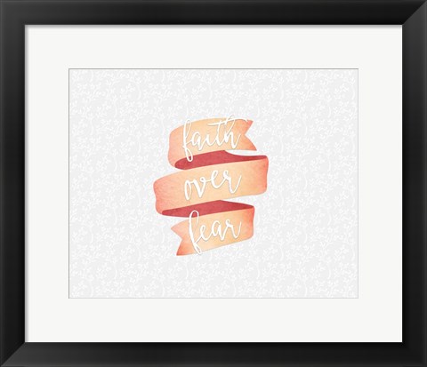 Framed Faith Over Fear Banner Print