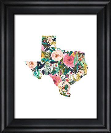 Framed Texas Floral Collage II Print
