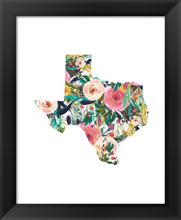 Framed Texas Floral Collage II Print