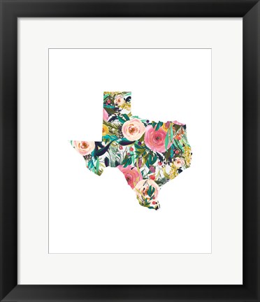 Framed Texas Floral Collage II Print