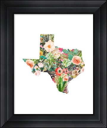 Framed Texas Floral Collage III Print