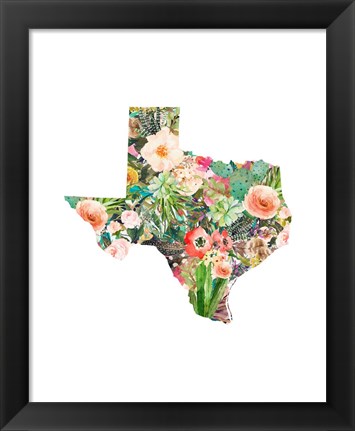 Framed Texas Floral Collage III Print