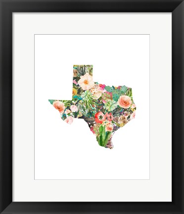 Framed Texas Floral Collage III Print