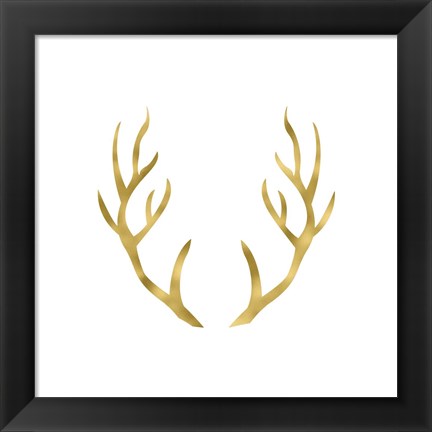 Framed Gold Antlers Print