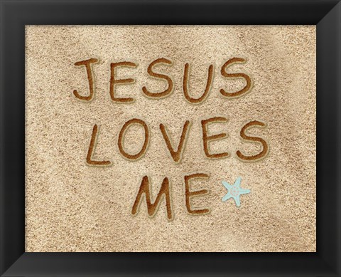 Framed Jesus Loves Me Sand Print