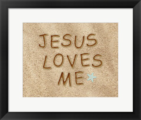 Framed Jesus Loves Me Sand Print