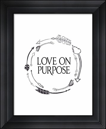 Framed Love on Purpose Wreath Print