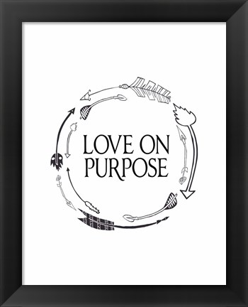 Framed Love on Purpose Wreath Print