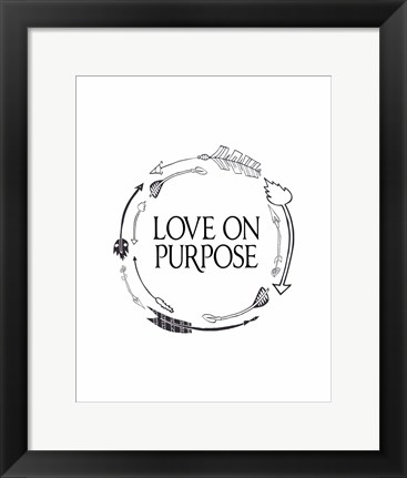 Framed Love on Purpose Wreath Print