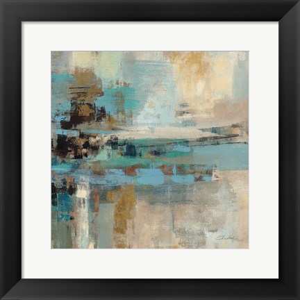 Framed Morning Fjord Square II Print