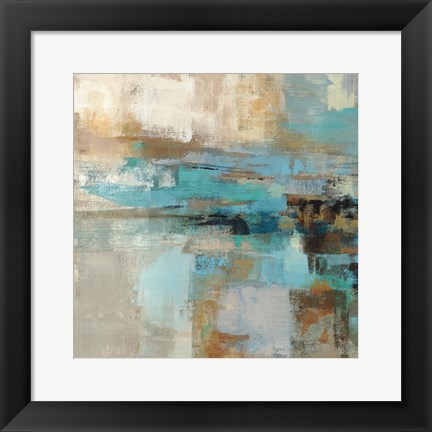 Framed Morning Fjord Square I Print