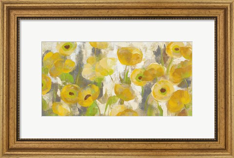 Framed Floating Yellow Flowers I Crop Print