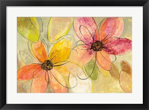 Framed Neon Floral Print
