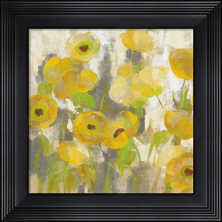 Framed Floating Yellow Flowers IV Print