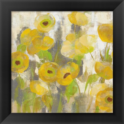 Framed Floating Yellow Flowers IV Print