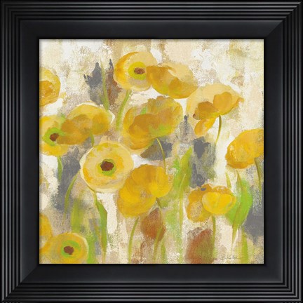 Framed Floating Yellow Flowers V Print