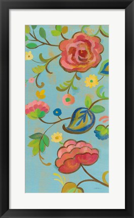 Framed Folk Song Floral III Print