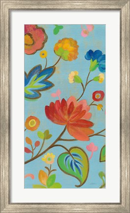 Framed Folk Song Floral II Print