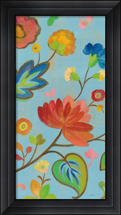 Framed Folk Song Floral II Print