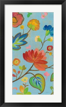 Framed Folk Song Floral II Print