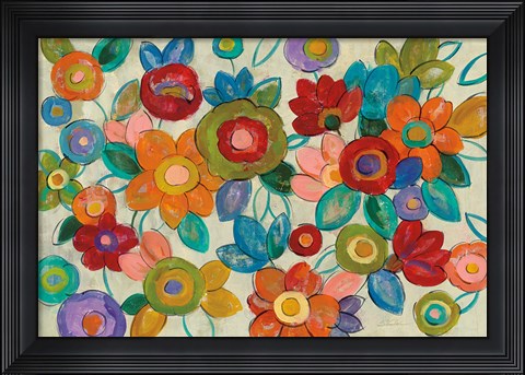 Framed Decorative Flowers Print
