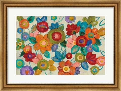Framed Decorative Flowers Print